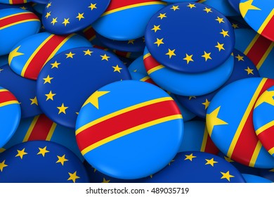 Mozambique Europe Badges Background Pile Mozambican Stock Illustration