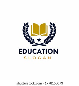 Education Logo Template Swoosh Modern Education Stock Illustration