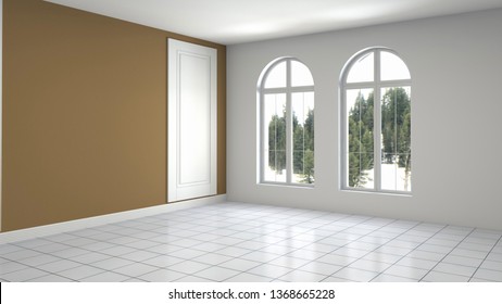 Classical Empty Room Interior D Renderthe Stock Illustration