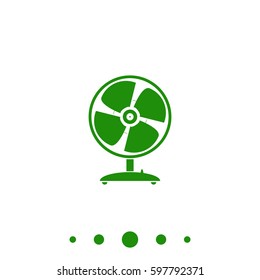 Fan Icon Illustration Flat Green Pictogram Stock Illustration 597792371