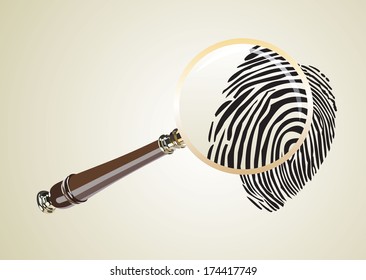 Fingerprint Through Magnifying Glass Stock Vector Royalty Free 173274305