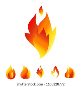 Set Fire Animation Vector Flat Stylebonfire Stock Vector Royalty Free