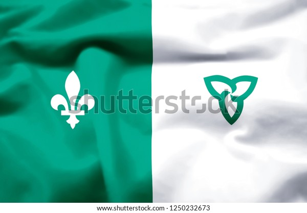 Francoontarian Modern Realistic Closeup D Flag Stock Illustration