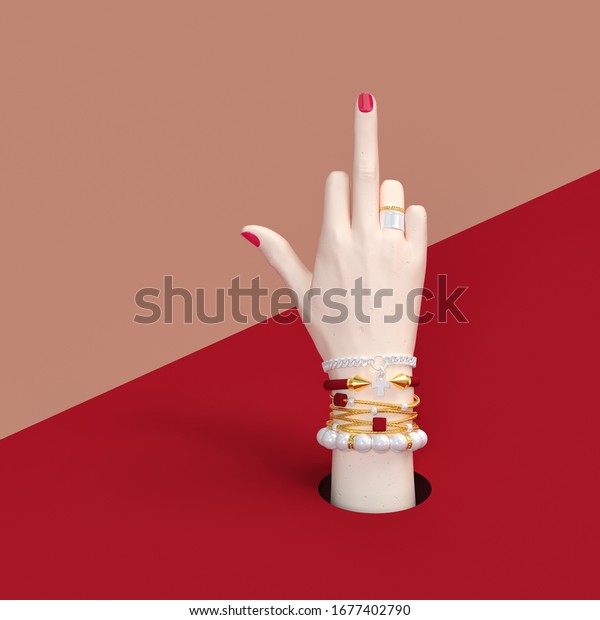 Fuck You Hand Sign Bad Girl Stock Illustration Shutterstock