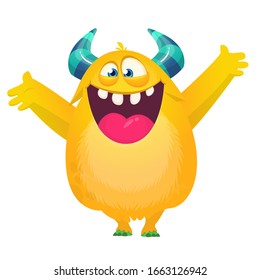 Funny Happy Cartoon Monster Vector Illustration Stock Vector Royalty