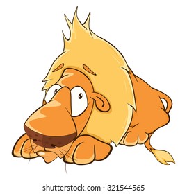 Funny Yellow Lion Cartoon Stock Vector Royalty Free 271838600