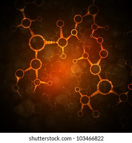 Futuristic Dna Abstract Molecule Cell Illustration Stock Illustration