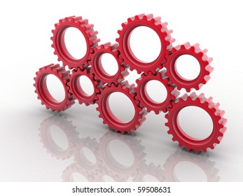 Gears Isolated On White Background Stock Illustration