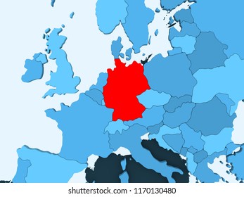 Netherlands Red On Blue Political Map Shutterstock