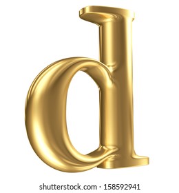 D Golden Letter Collection Lowercase B Stock Illustration