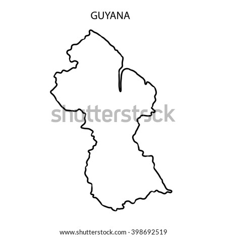 Guyana Map Outline Stock Illustration Shutterstock