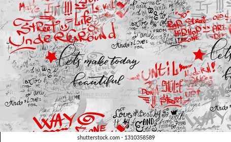 Hand Writing Wall Writing Graffiti Stock Illustration 1310358589