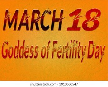 Happy Goddess Fertility Day March Stock Illustration