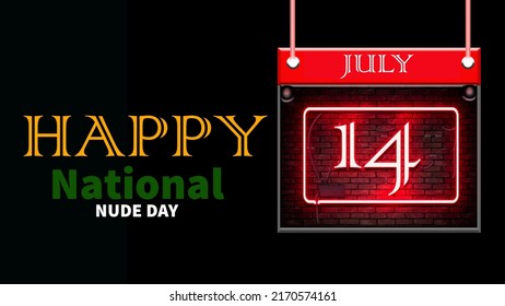 Happy National Nude Day July 14 Stock Illustration 2170574161