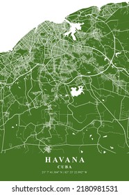 Havana Cuba Moss Plane Map Stock Illustration Shutterstock