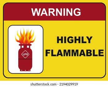 Highly Flammable Icon Logo Poster Illustration Stock Illustration