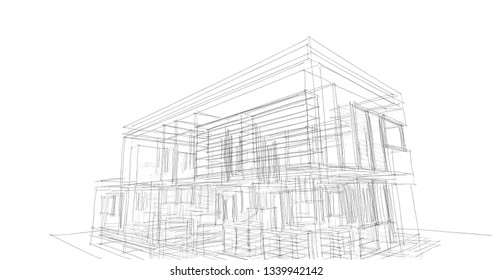 Dessin Maison Architecte Moderne Burnsocial