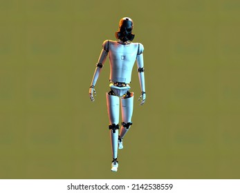 Humanoid White Robot Futuristic Robot Humanoid Stock Illustration