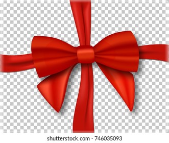 Red Satin Ribbon Bow Vector Illustration Stock Vector Royalty Free