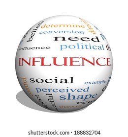 Influence 3d Sphere Word Cloud Concept Stock Illustration 188832704