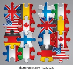 Isolated Raster Version Vector Set Puzzle Stock Illustration 12221221