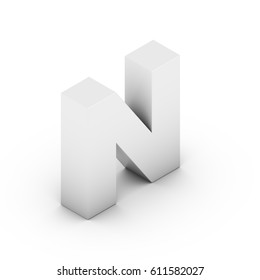 Isometric Letter N Uppercase 3d Rendering Stock Illustration 611582027