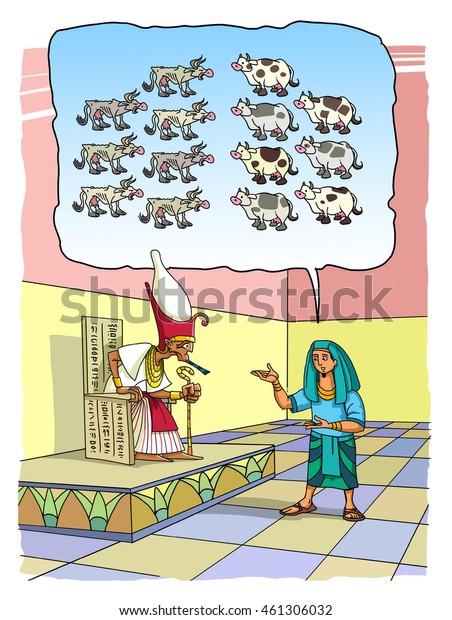 Joseph Interprets Pharaohs Dreams About Seven Stock Illustration 461306032