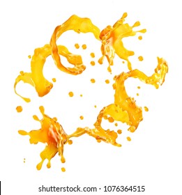 Orange Paint Splash Mango Pineapple Papaya Stock Vector Royalty Free