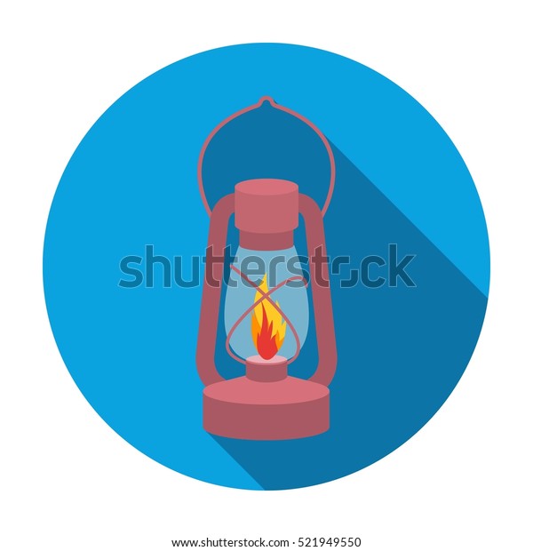 Kerosene Lamp Icon Flat Style Isolated Stock Illustration