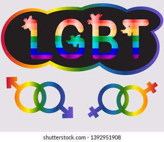Lgbt Inscription Rainbow Letters Lgtb Concept Stock Illustration