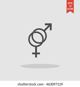 Vektor Stok Male Female Sex Symbol Vector Illustration Tanpa Royalti