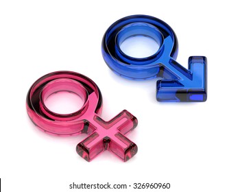 Male Female Sex Symbols Transparent Gems Stock Illustration