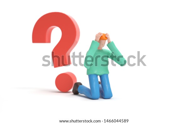 Man Thinking Question Marklooking Solutiondecision Problem Stock