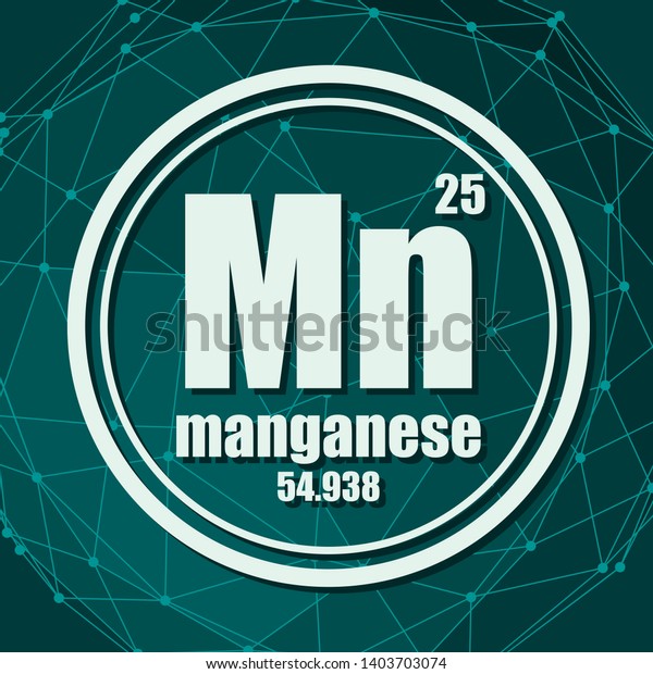 Manganese Chemical Element Sign Atomic Number Stock Illustration