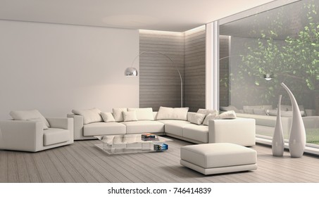 Blue Gray Modern Living Room Sofaarmchair Stock Illustration