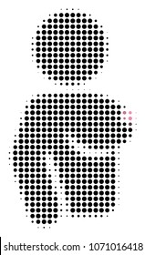 Naked Woman Halftone Vector Pictogram Illustration Stock Vector