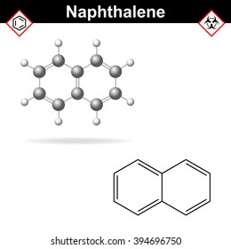 Naphthalene Molecule Chemical Structure 2d 3d Stock Illustration