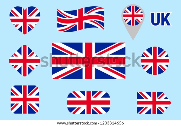 National Flag Of Great Britain Collection The United Kingdom Flags Set