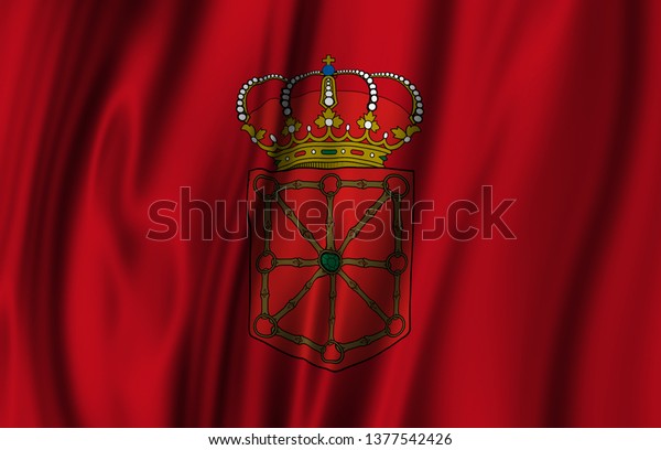 Navarro Waving Flag Illustration Regions Cities Stock Illustration