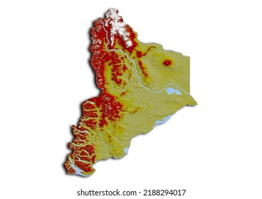 Neuquen Province Argentina Map Shaded Relief Stock Illustration