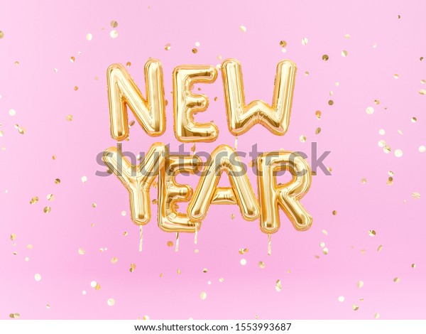 New Year Gold Text On Pink Stock Illustration Shutterstock