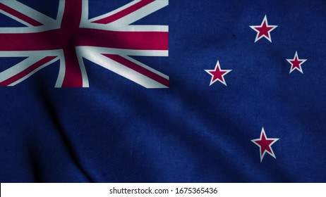 D Illustration Flag New Zealand Waving Stock Illustration