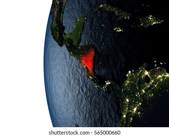 Nicaragua Highlighted Red On Earth Seen Shutterstock