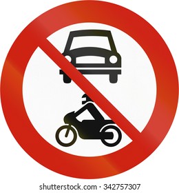 Norwegian Regulatory Road Sign No Motor Stock Illustration