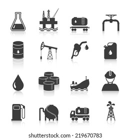 Oil Industry Gasoline Processing Symbols Icons Stock Vector Royalty