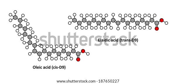 Oleic Acid Omega9 Cis Trans Isomer Stock Illustration 187650227