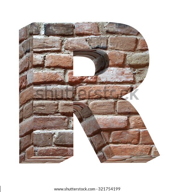 One Letter Old Brick Alphabet Set Stock Illustration