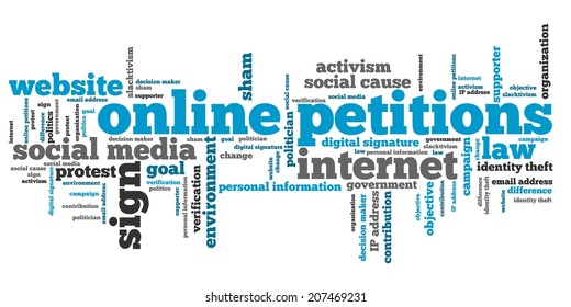 Online Petitions Issues Concepts Word Cloud Stock Illustration