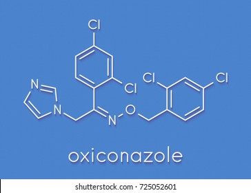 Oxiconazole Antifungal Drug Molecule Skeletal Formula Image