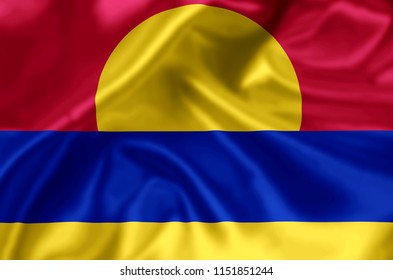 Palmyra Atoll Waving Flag Illustration Regions Stock Illustration